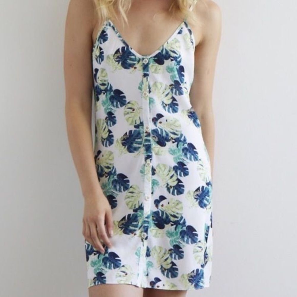 Whitney Eve Tropical Palm Leaf Print Mini Dress NWT! size 2